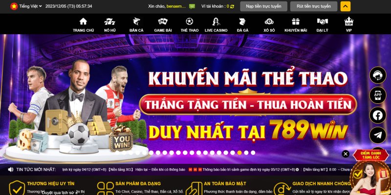 Hệ thống rút tiền tại nhà cái 789WIN an toàn và nhanh chóng